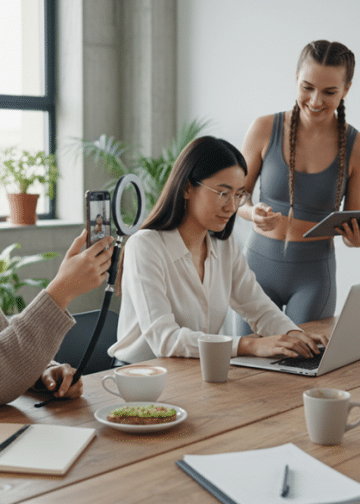 Female digital creators producing social media content representing the internetchicks creator economy